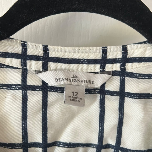 LL Bean Signature Collarless Lighweight Button Down - Picture 3 of 9